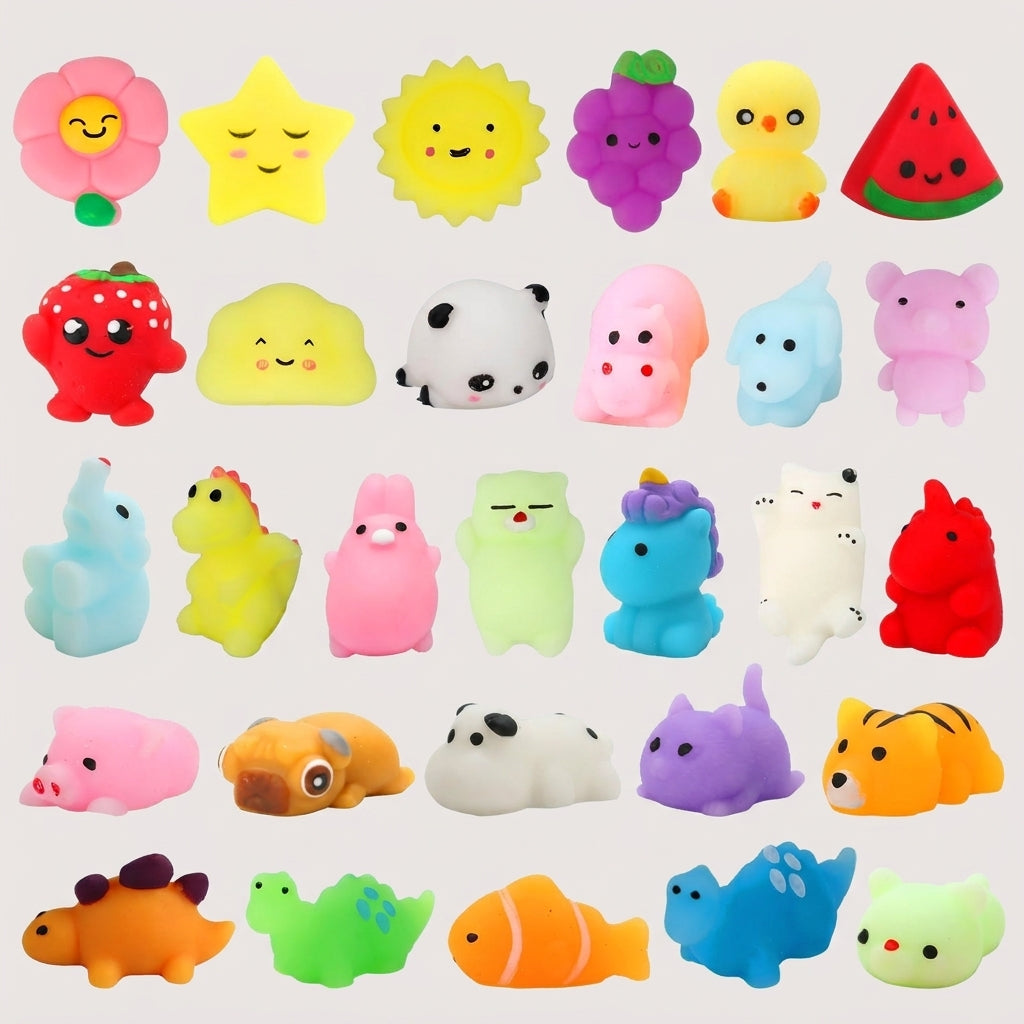 30 Pack Squishy Toys, Kawaii Squishies Party Favors for Kids 4-8 8-12 Treasure Box Toys for Classroom Birthday Xmas Gifts Goodie Bag Mini Animals Mochi Squishy Stress Relief Sensory Toys Random